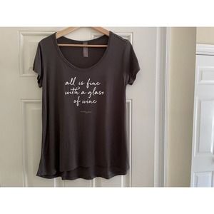 Betsey Johnson Black & White All is fine with a glass of wine Sz S High/Low Hem